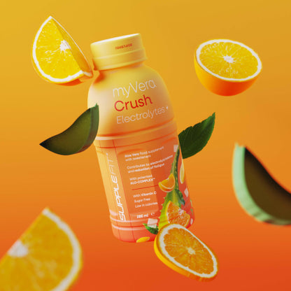 MYVERA CRUSH Electrolytes + | Food supplement with sweeteners in 285 ml single-serve bottles (6-pack) - 1710 ml